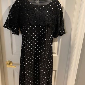 Black and white dress with lace.